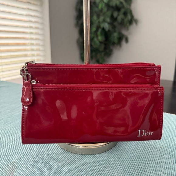 Dior Beauty Red Patent Leather Cosmetic Pouch - Picture 1 of 8
